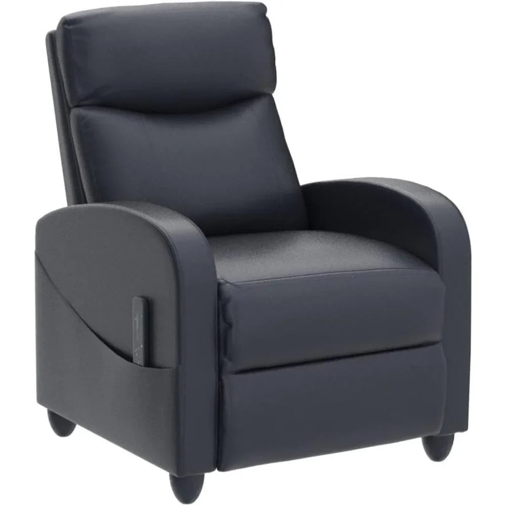 Recliner Chair Massage Reclining for Adults, Comfortable PU Leather Recliner Sofa Adjustable Home Theater Seating Lounge