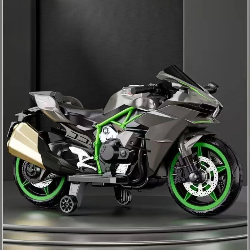 Anti-Slip Electric Toy Motorbike - 2-10Y Charging Ride-On Car with Durable Wheels & Realistic Engine Sound Effects electric car