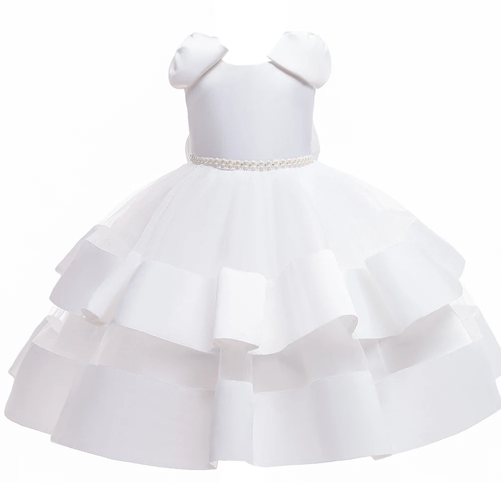 PLBBFZ Elegant Bow Girls Dress For Bridesmaids Party Christmas