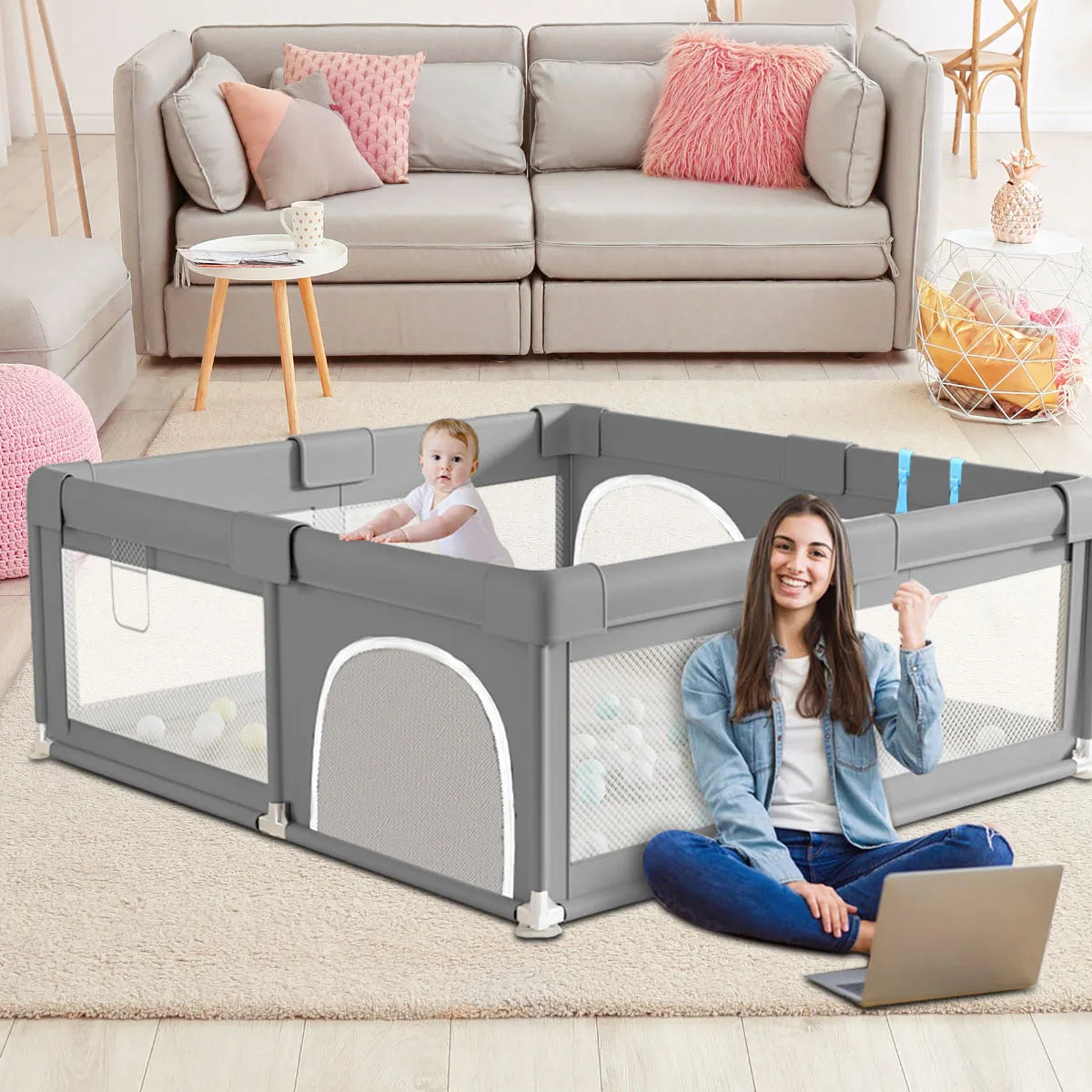 Baby Playpen For Children Play Area Indoor Safety Fence