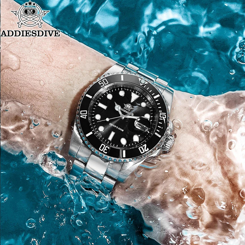 ADDIESDIVE Quartz Diver Watch 200m Waterproof Stainless Steel