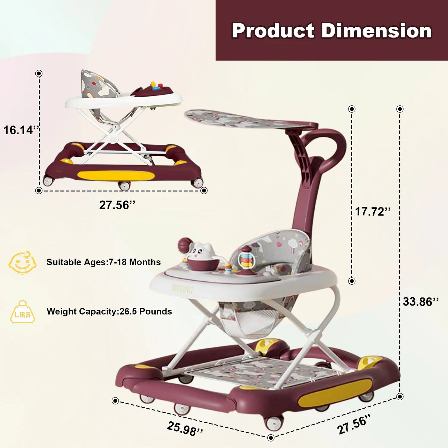 Guangdong CN Baby Walker 6 In 1 With Music Lights Toy Rack
