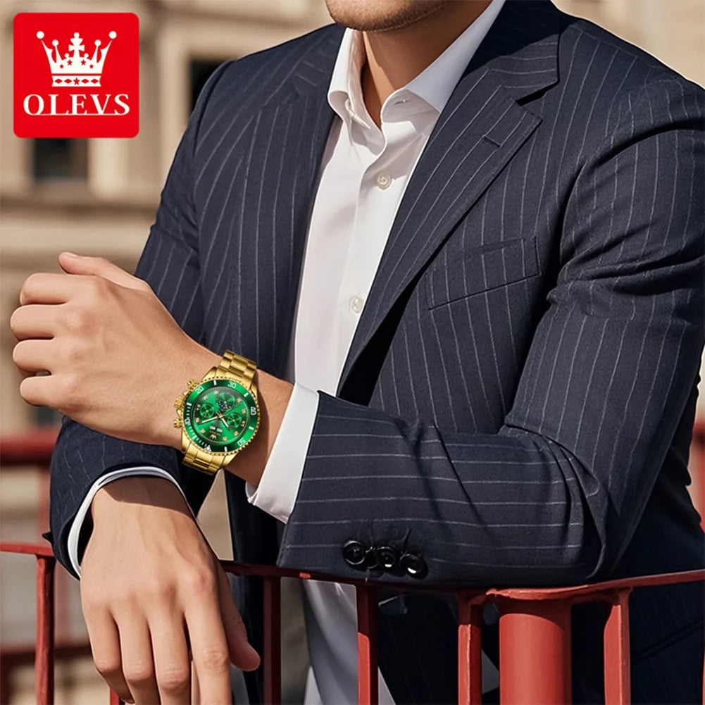OLEVS 6729 Automatic Moon Phase Stainless Steel Men's Wristwatch