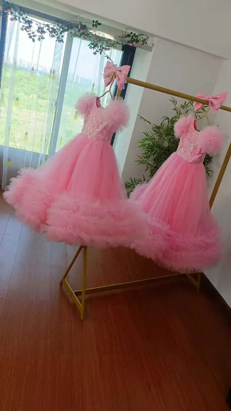 KLFLGDCN Girls Ankle Length Formal Dress For Wedding Party