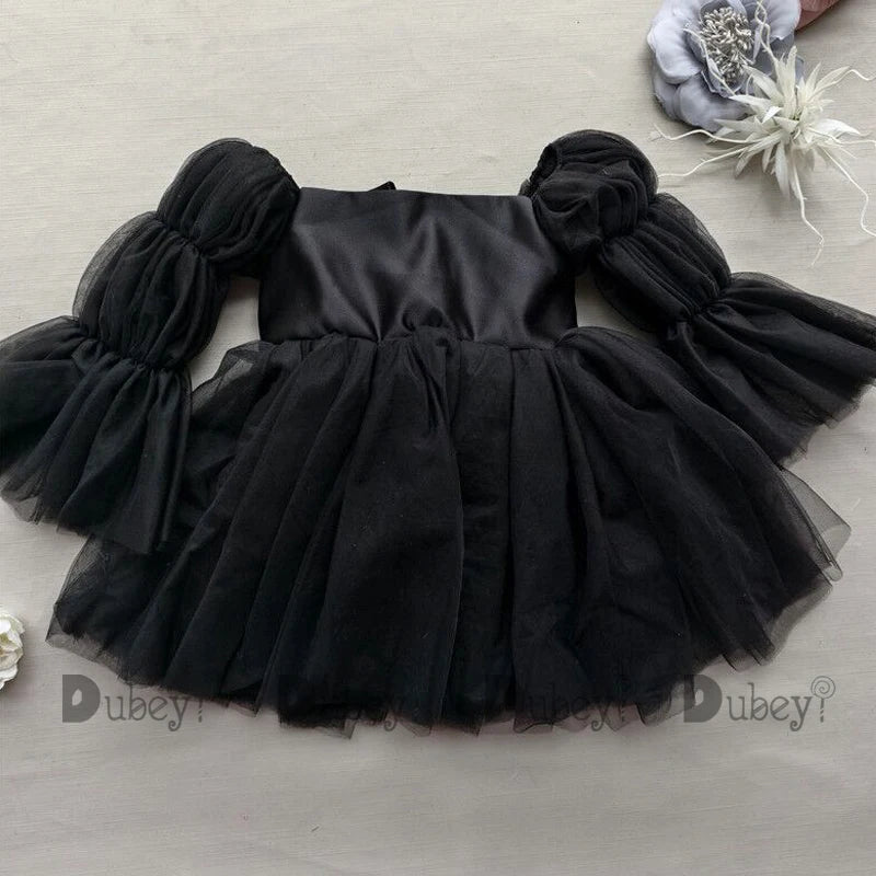 New Born Baby Girls Party Dress Toddler Girl Tulle Wedding Birthday Baptism Ceremony Gown Elegant Princess Dress Clothes