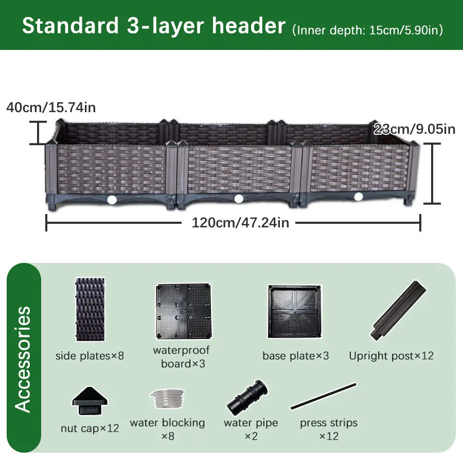 MTShining Plastic Large Flower Pot Box for Indoor Outdoor Planting