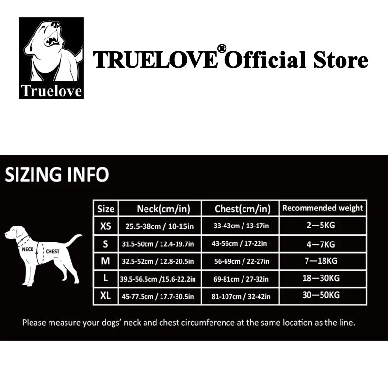 TrueLove Reflective No Pull Nylon Dog Harness Adjustable Step In