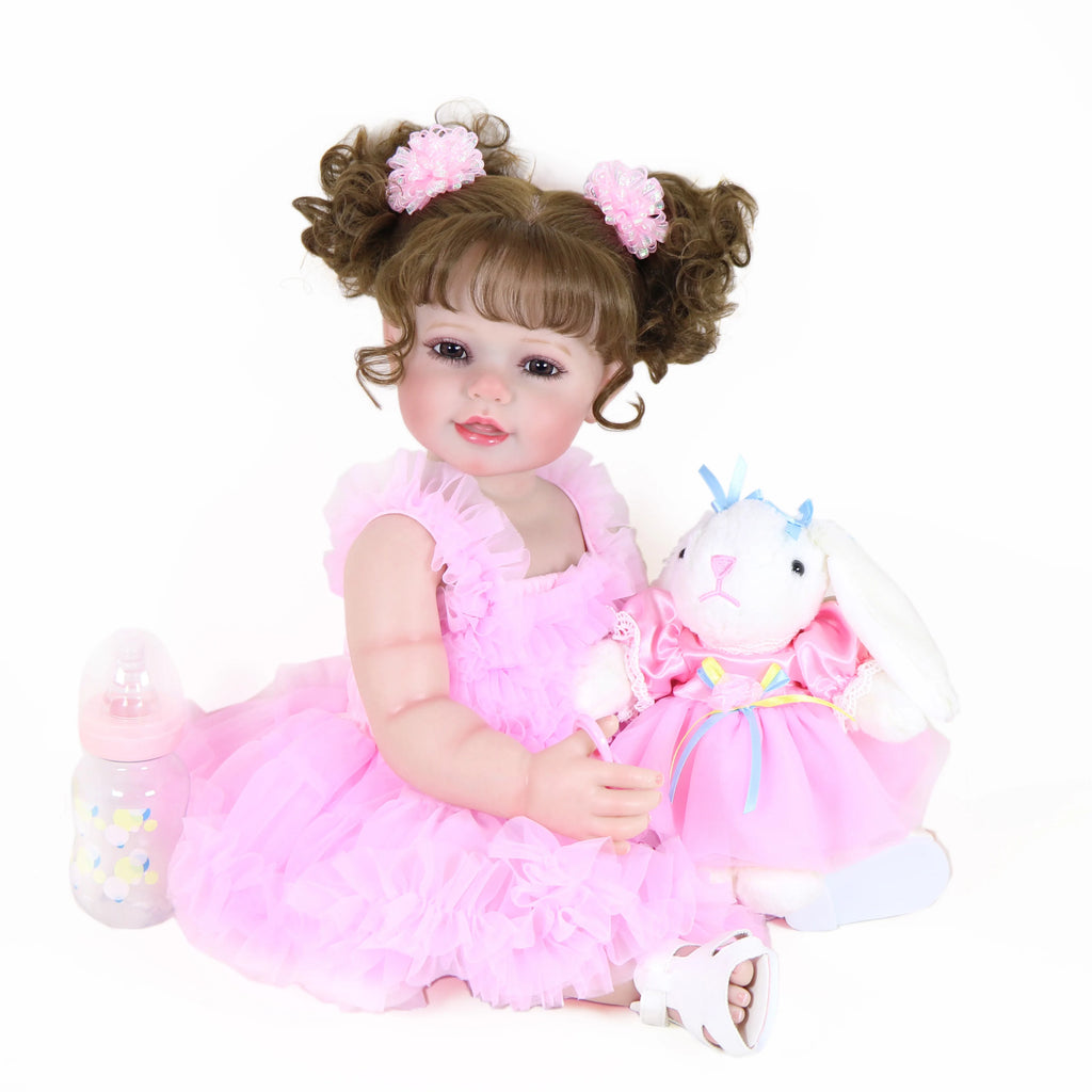Ying Huan Mei Happy Dance Reborn Toddler Doll Plush Bunny