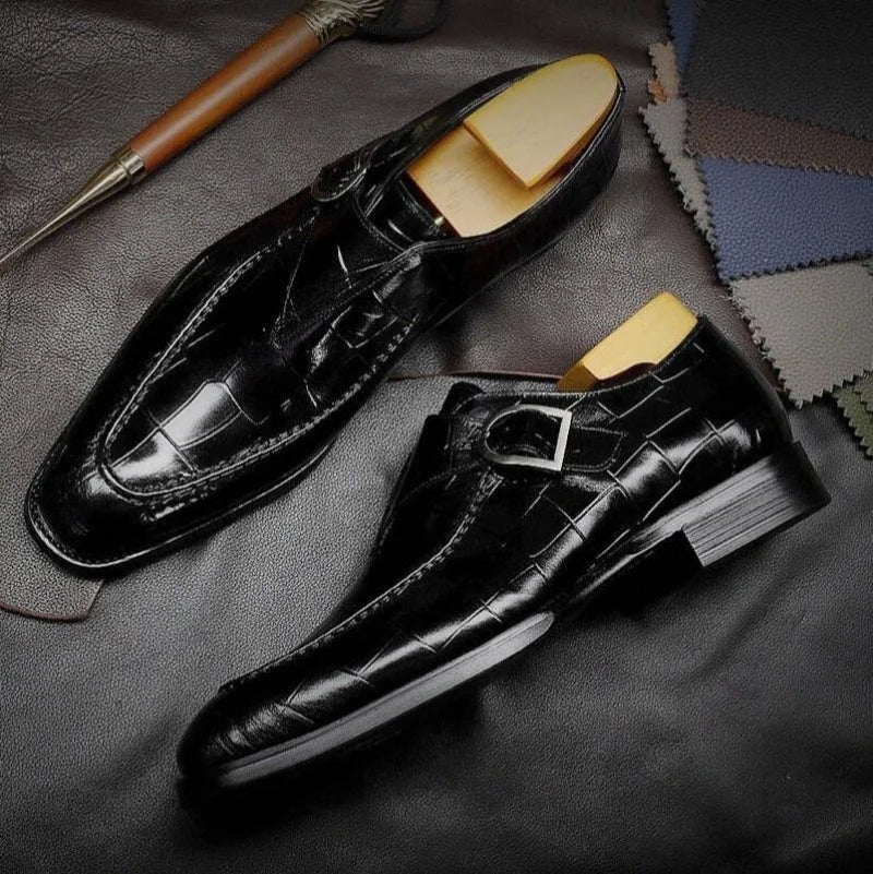 Autumn Retro Men Slip On Loafers Moccasin Buckle Formal Shoes