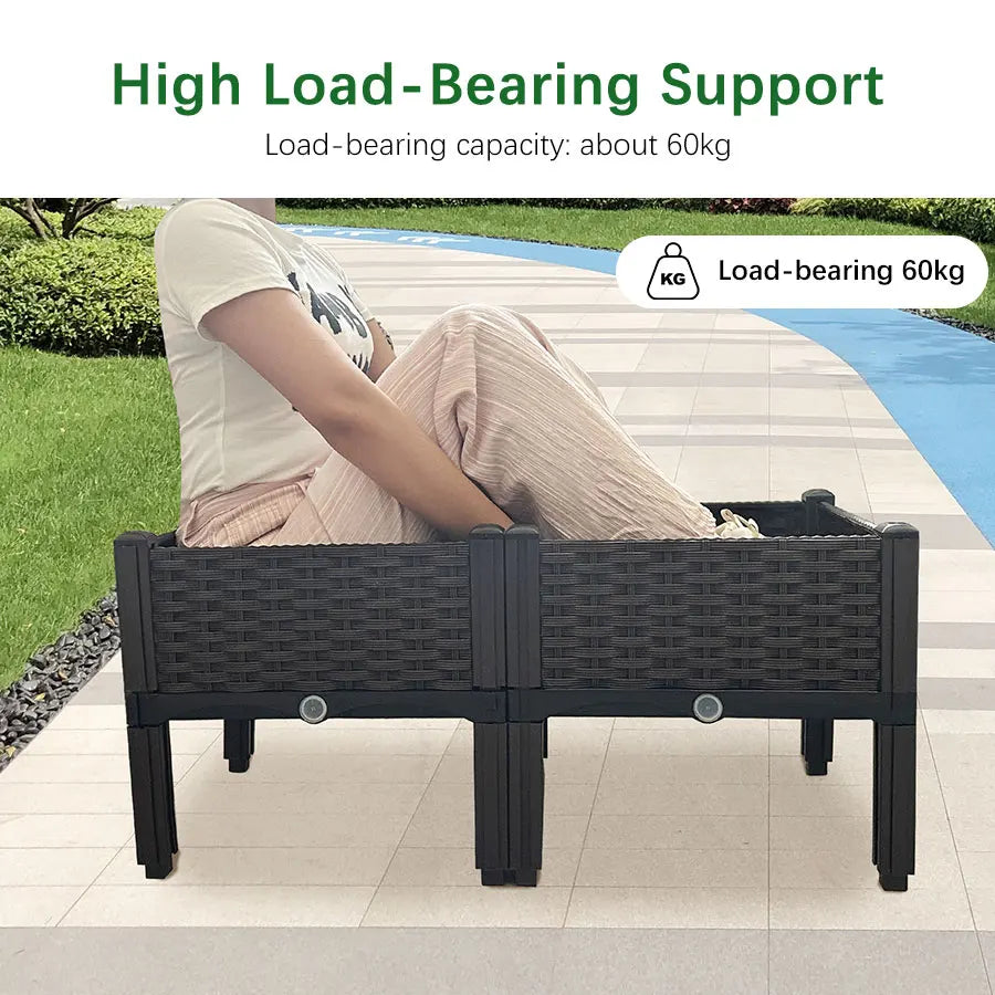 MTShining Plastic Large Flower Pot Box for Indoor Outdoor Planting