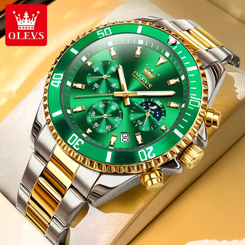 OLEVS Men's Classic Date Stainless Steel Waterproof Wristwatch