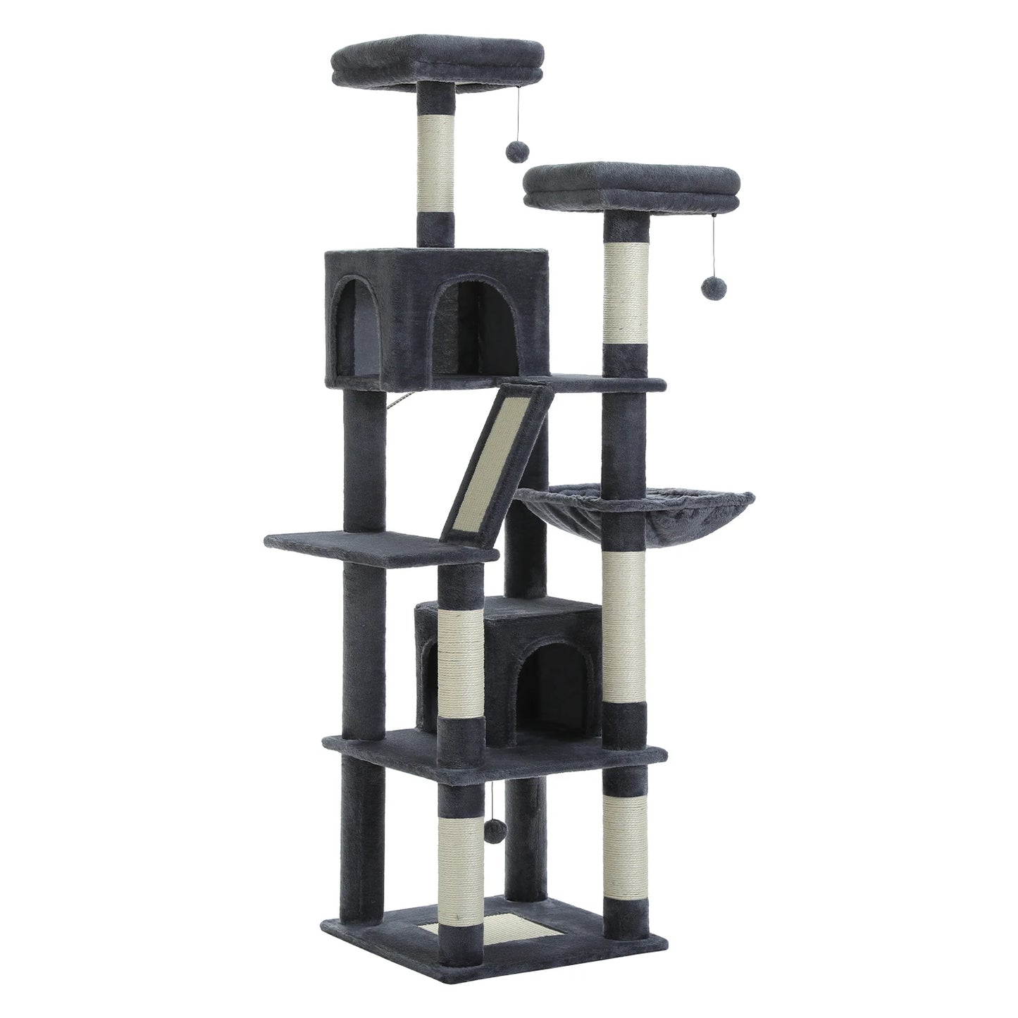 Large Cat Tree Tall Cat Tower for Indoor Cats Multi Level Plush Cat Condo with Scratching Posts Scratching Boards Perches and Caves