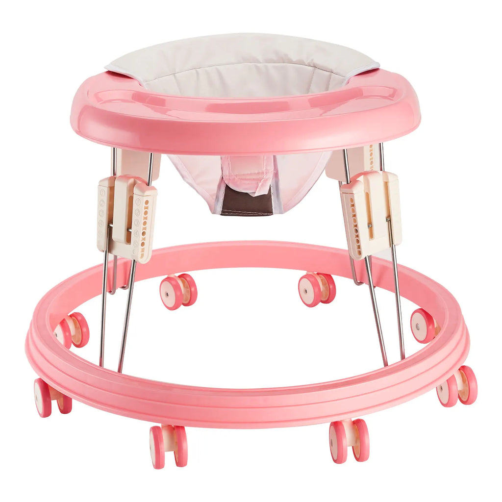 Foldable Multi-Function Anti-Rollover Baby Walker with Brake Design 5 Level Height Adjustable for Infants and Toddlers