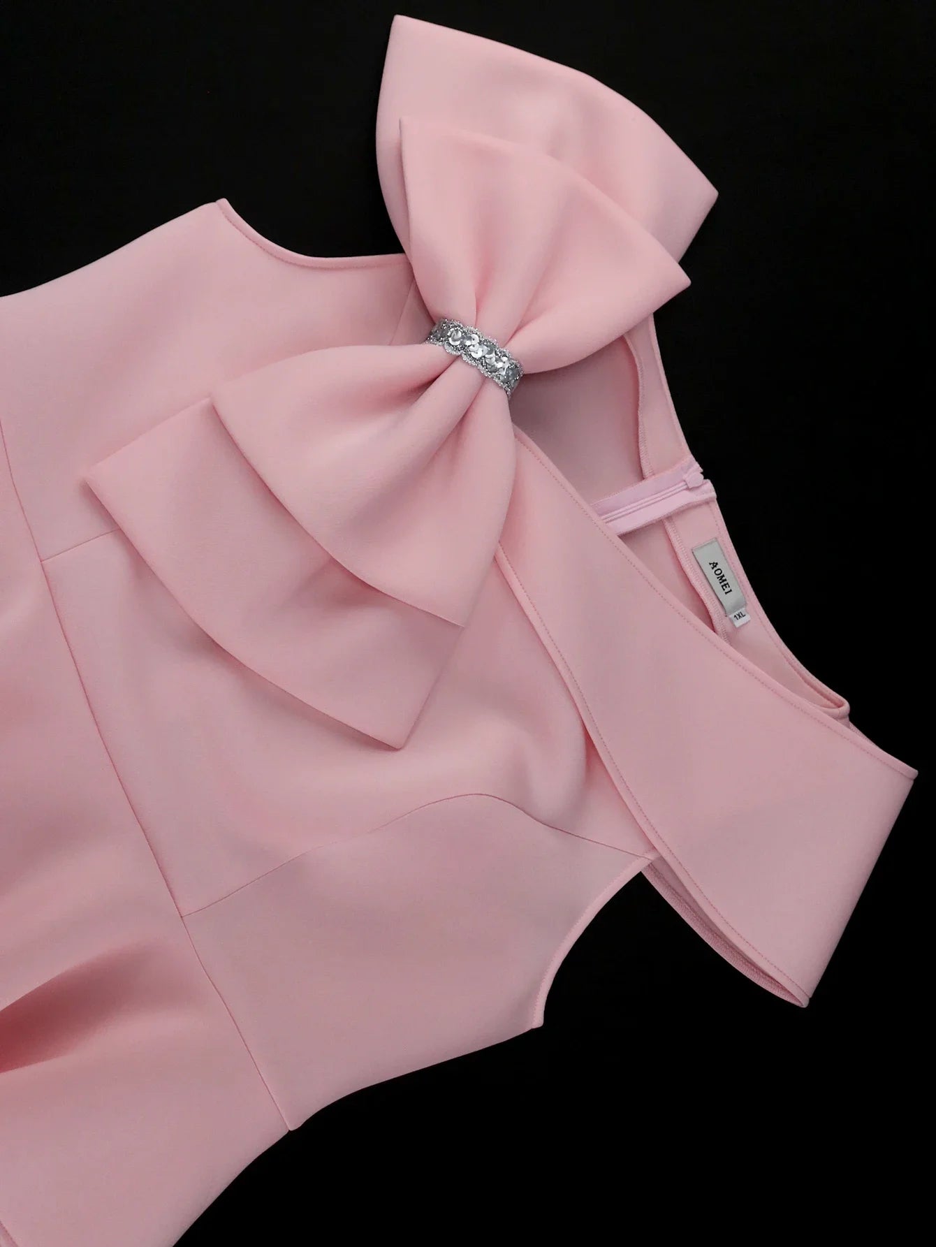 AOMEICN Bodycon Off Shoulder Peplum Dress For Women
