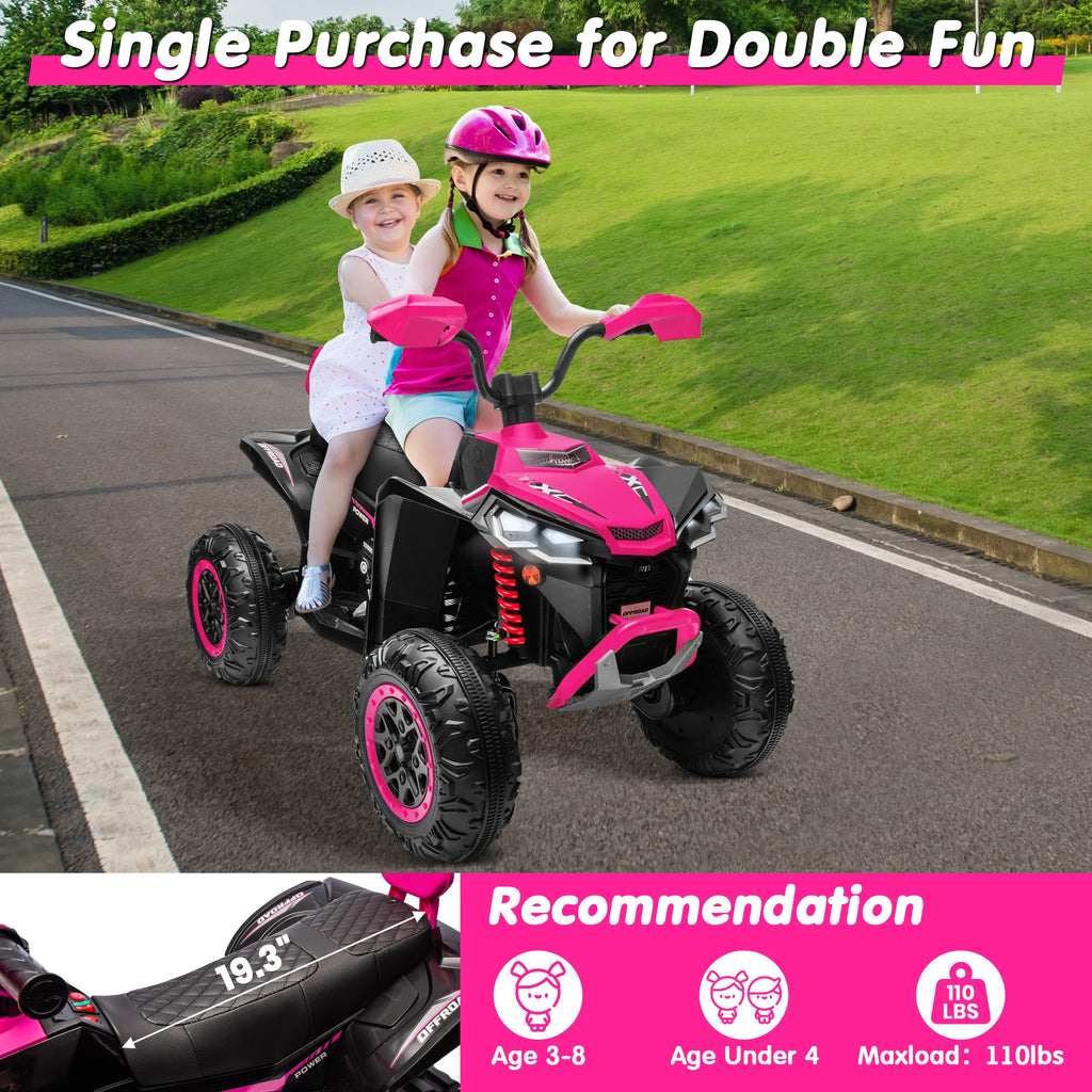JOYRACER Kids ATV 4 Wheeler 24V Ride On Dual Seater