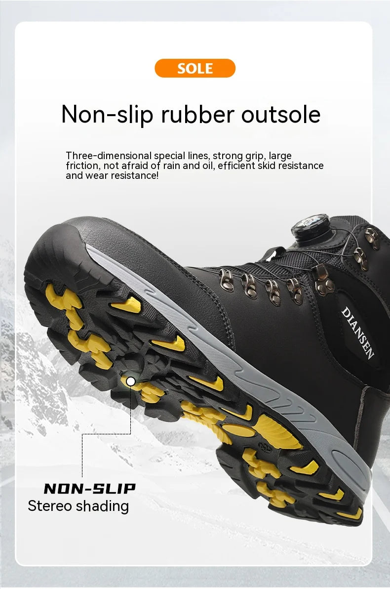 Men's Safety Work Boots Indestructible Steel Toe Anti- Smash Resistant Stab Proof Safety Shoes Breathable Slip-Resistant Durable