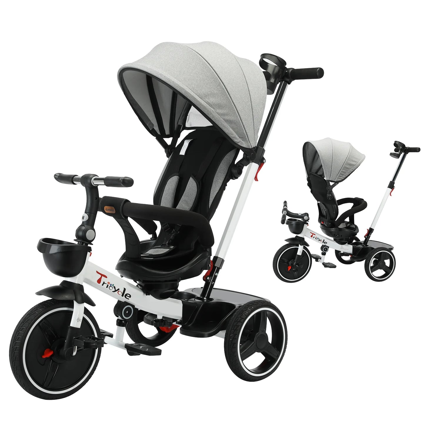 Ubravoo Baby Stroller Tricycle 5 In 1 Adjustable Canopy