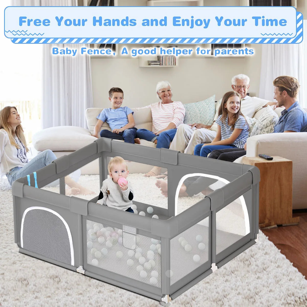 Baby Playpen For Children Play Area Indoor Safety Fence