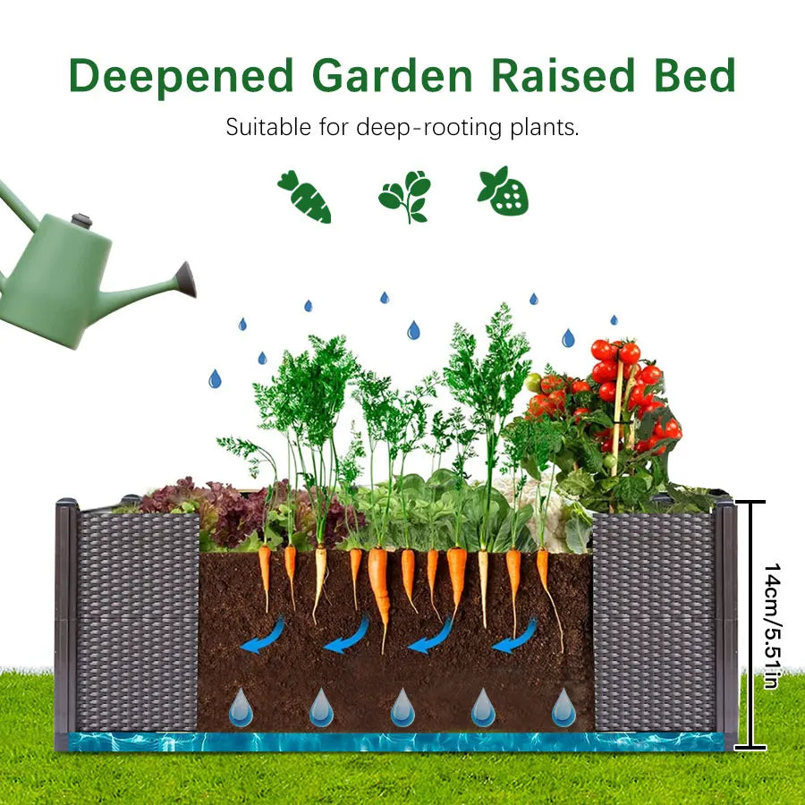 MTShining Plastic Large Flower Pot Box for Indoor Outdoor Planting