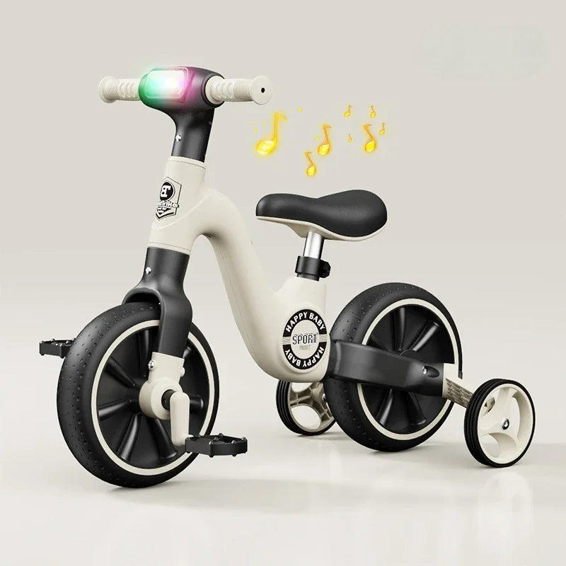 CatXaa 2-In-1 Kids Balance Bike And Walker With Music Lights