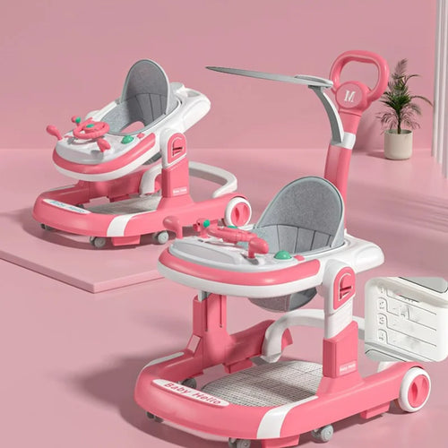 2 In 1 Baby Walker Anti Roll Over With Learning Toy For Infants