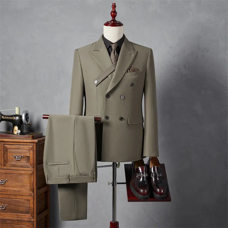 Xomoflag Classic Men's Business Suit Two Piece Blazer Pants