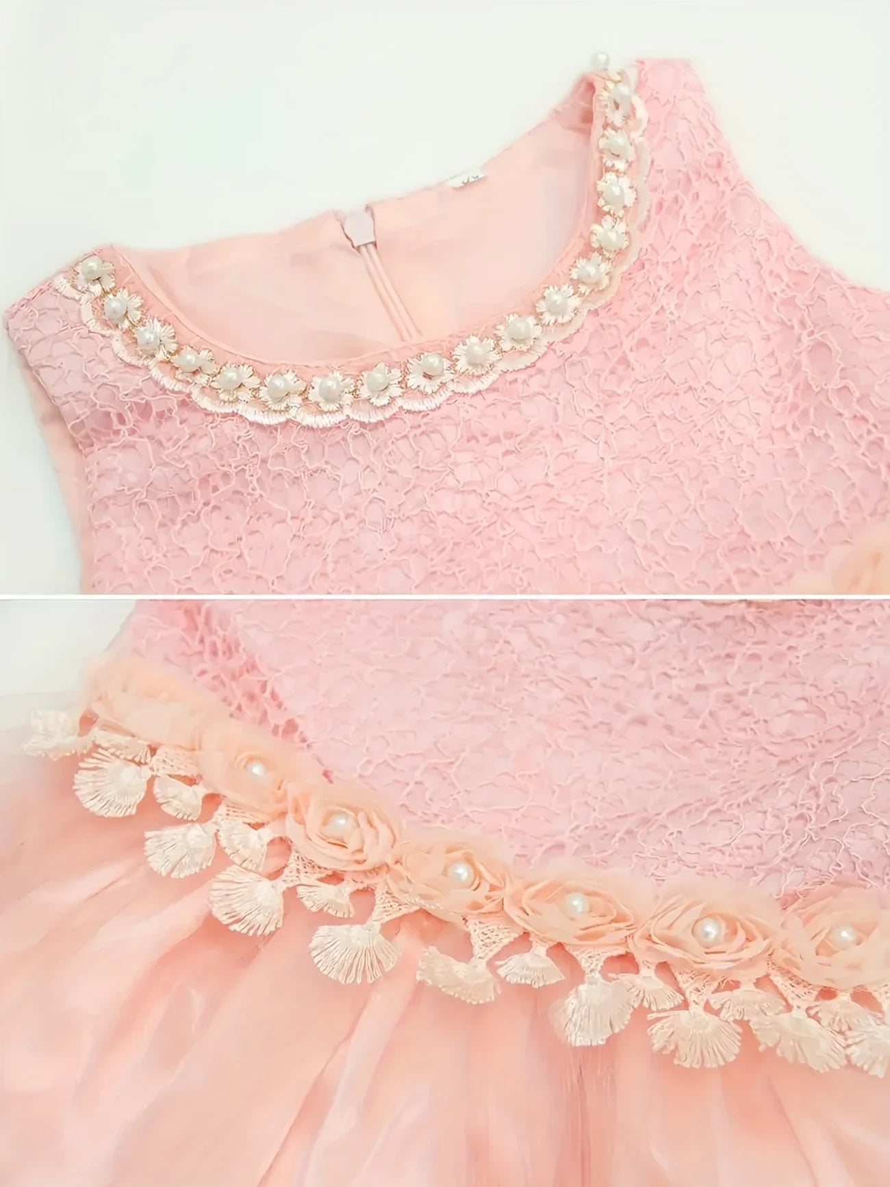 Children Embroidery Pearls Dress Formal Pageant Girl Gown baptism Dresses For baby girl clothes Infant Party Tutu Vestidos