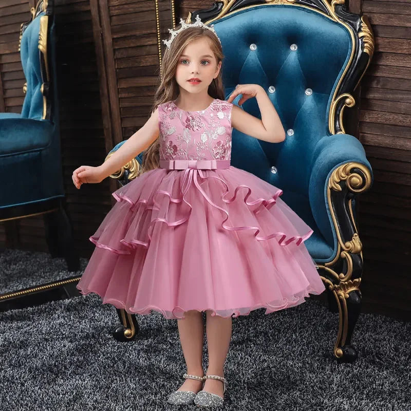 ELVESNEST Flower Girl Lace Sleeveless Party Dress For Special Occasions