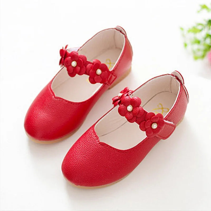 New fashion girls small leather shoes Korean version of the foreign-style cute princess shoes kids breathable white school dance