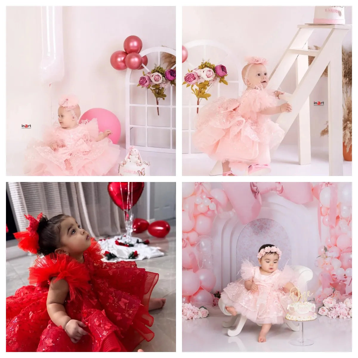 Luxury flower children's wedding dress sweet and cute panton skirt Children's seasons banquet baby first Christmas dinner Girls