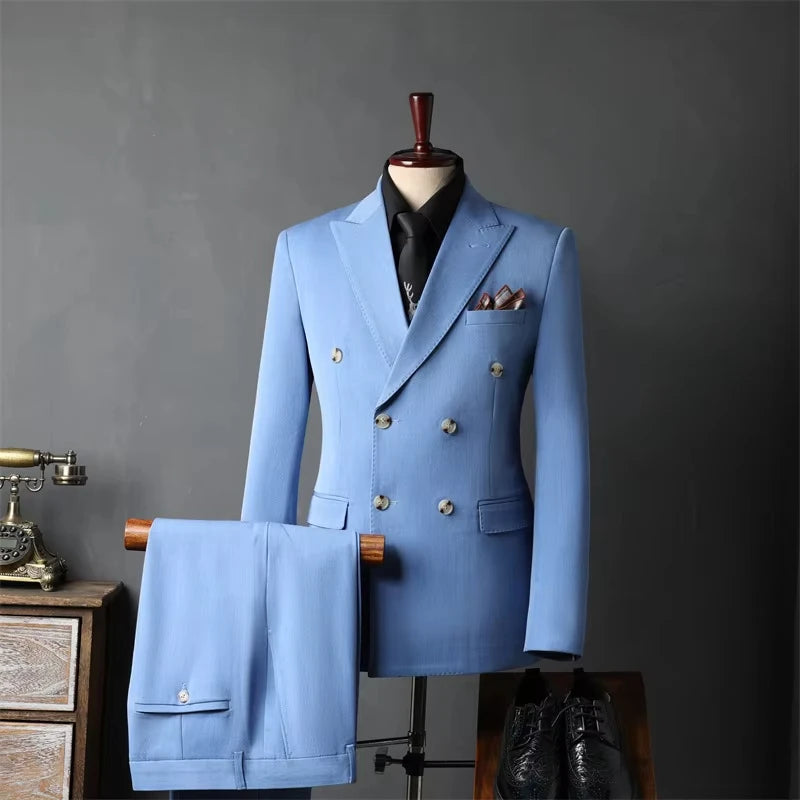 Xomoflag Classic Mens 2 Piece Suit Set Blazer Pants