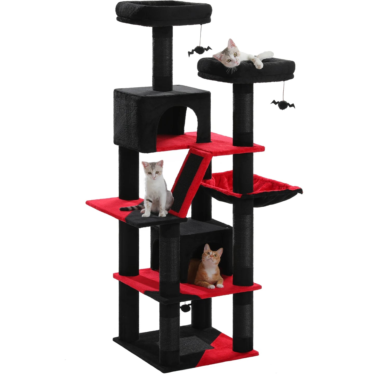 Large Cat Tree Tall Cat Tower for Indoor Cats Multi Level Plush Cat Condo with Scratching Posts Scratching Boards Perches and Caves
