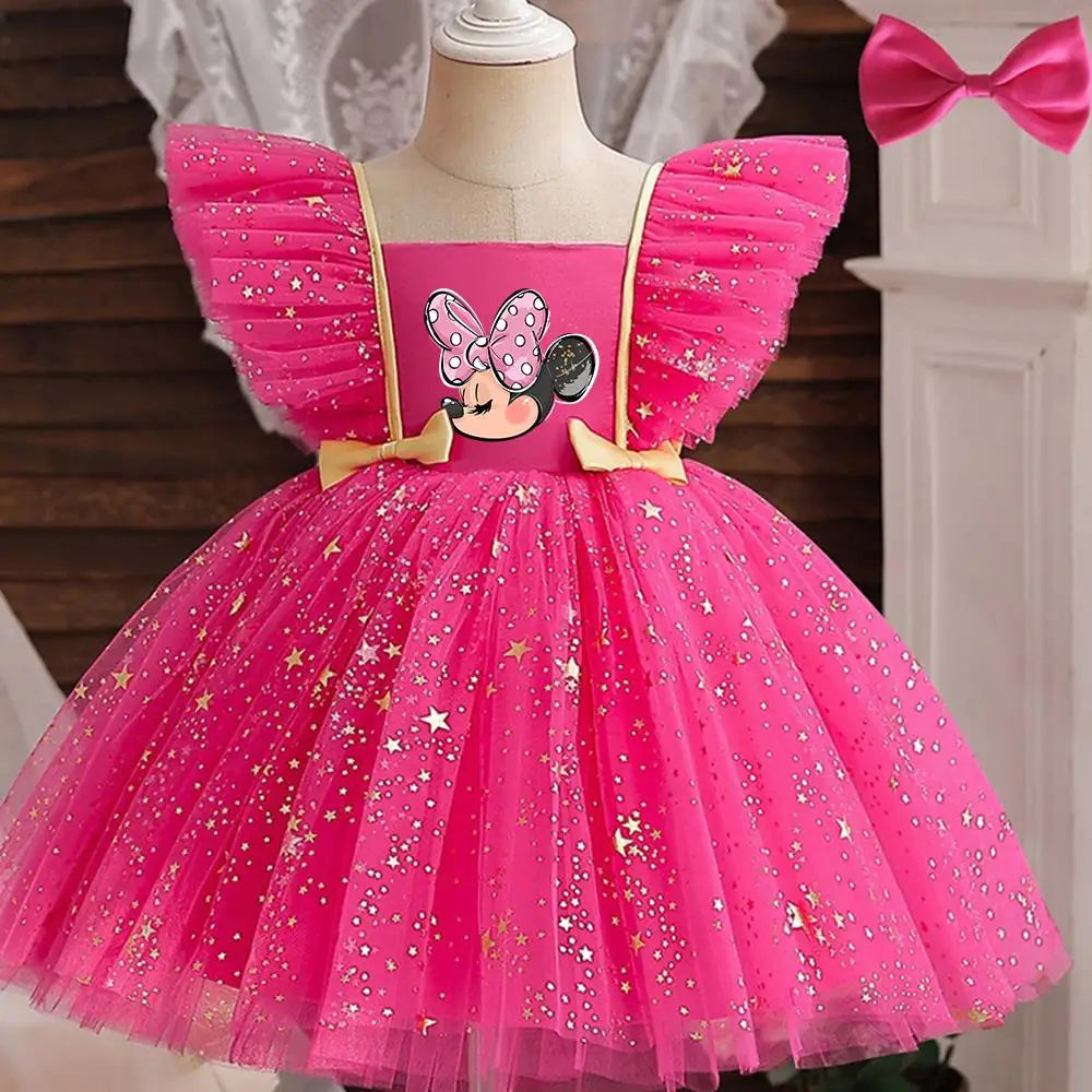 Potdemiel Mickey Mouse Girls Princess Dress Sequined Tutu Bow Costume