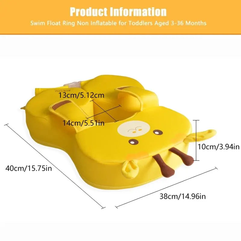 KLEYOU Baby Non-Inflatable Pool Float For 6-36 Months