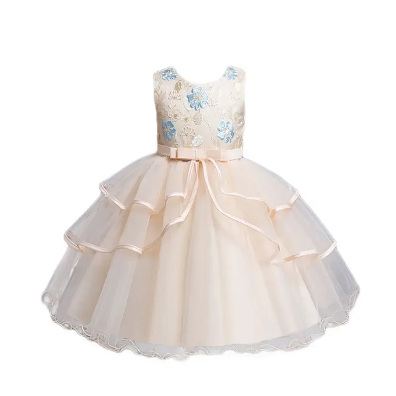 ELVESNEST Flower Girl Lace Sleeveless Party Dress For Special Occasions