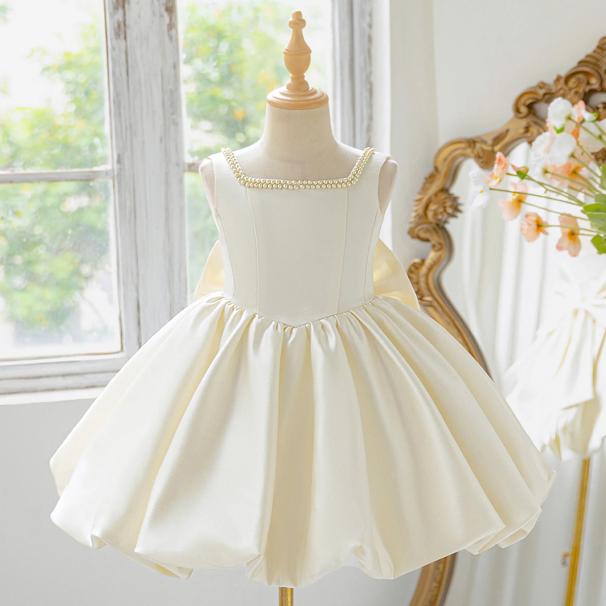 PLBBFZ Elegant Big Bow Tutu Girls Dress For Party Gown