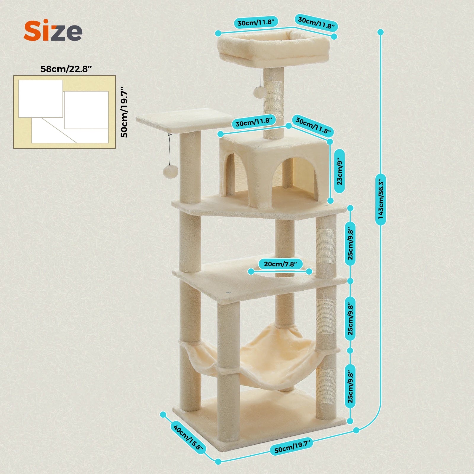 PEQULTICN Multi Level Cat Tree Tower Private Condo Top Perches