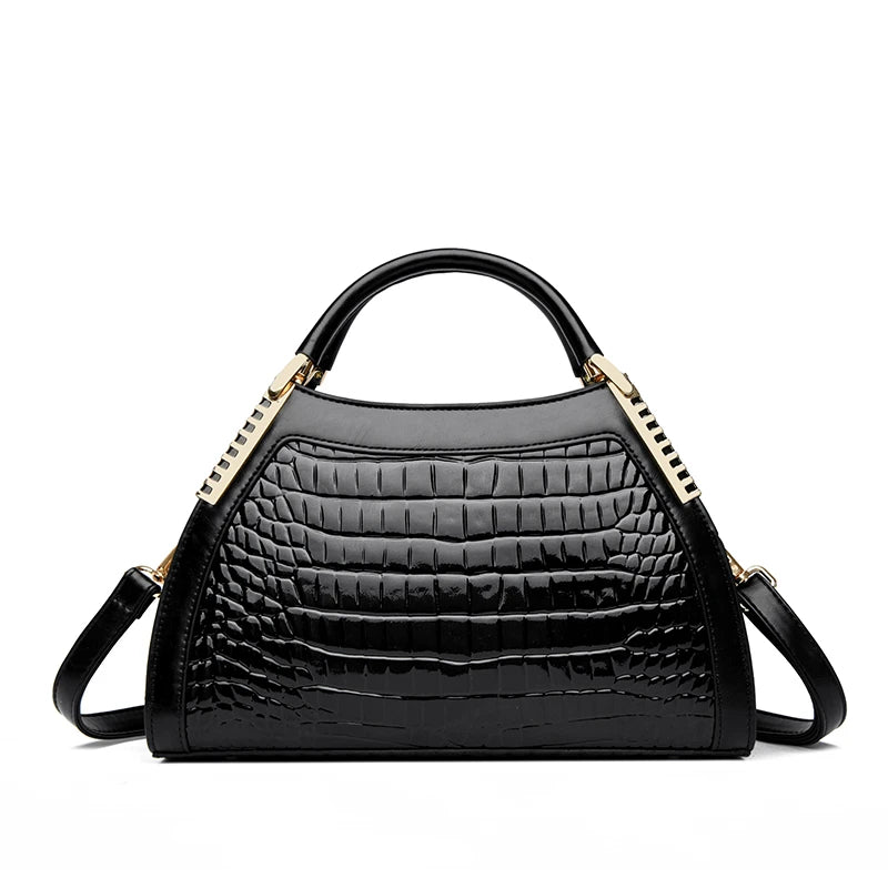 Alligator Patent Leather Shoulder Crossbody Hand Bags for Women Brand Luxury Handbags Women Bags Designer Hobos Two Layers Sac