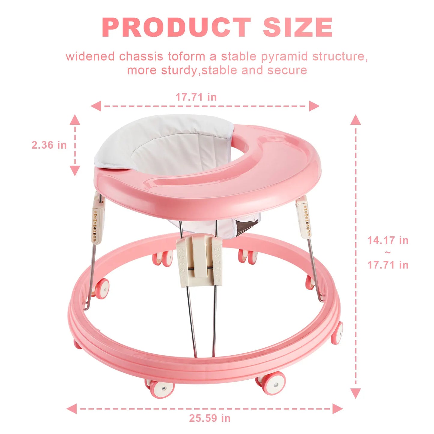 Zhejiang Baby Walker Foldable Anti Roll Over Brake Design
