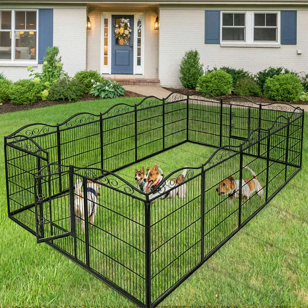 BINGOPAW Heavy Duty Metal Dog Playpen 8 Panel Foldable Kennel Fence