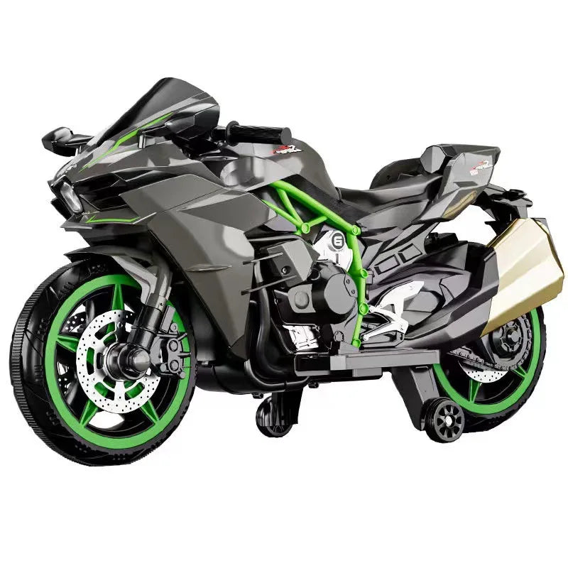 Anti-Slip Electric Toy Motorbike - 2-10Y Charging Ride-On Car with Durable Wheels & Realistic Engine Sound Effects electric car