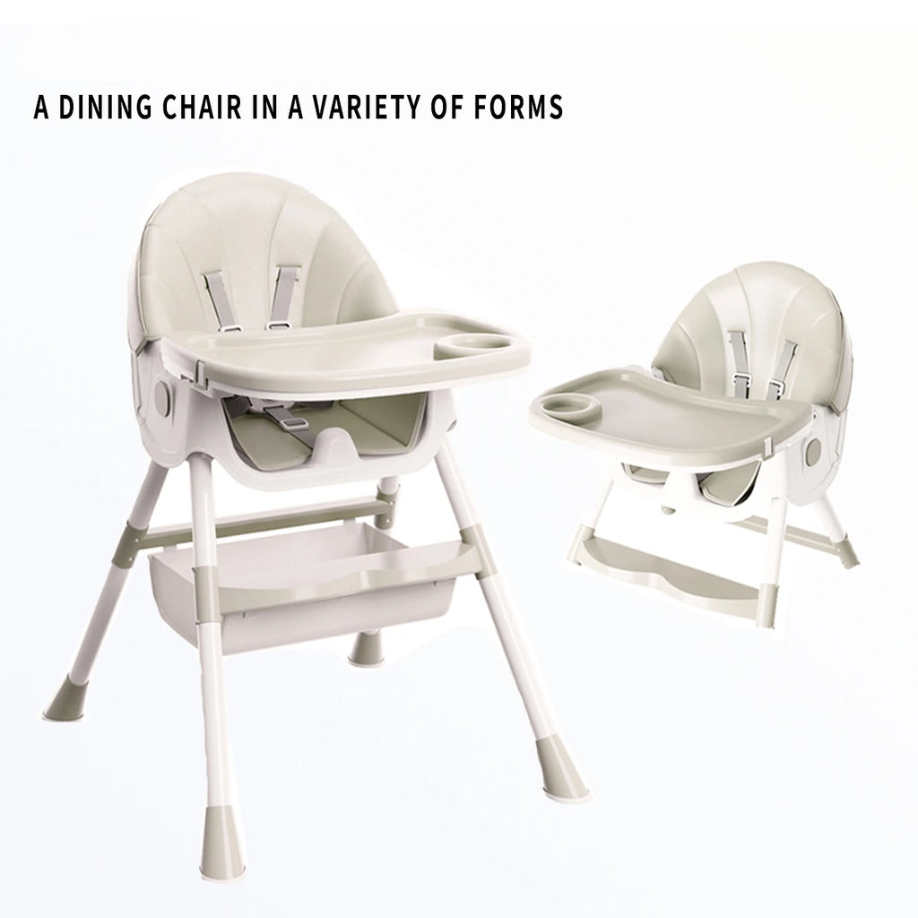 Children's Foldable High Chair With Detachable Dining Plate