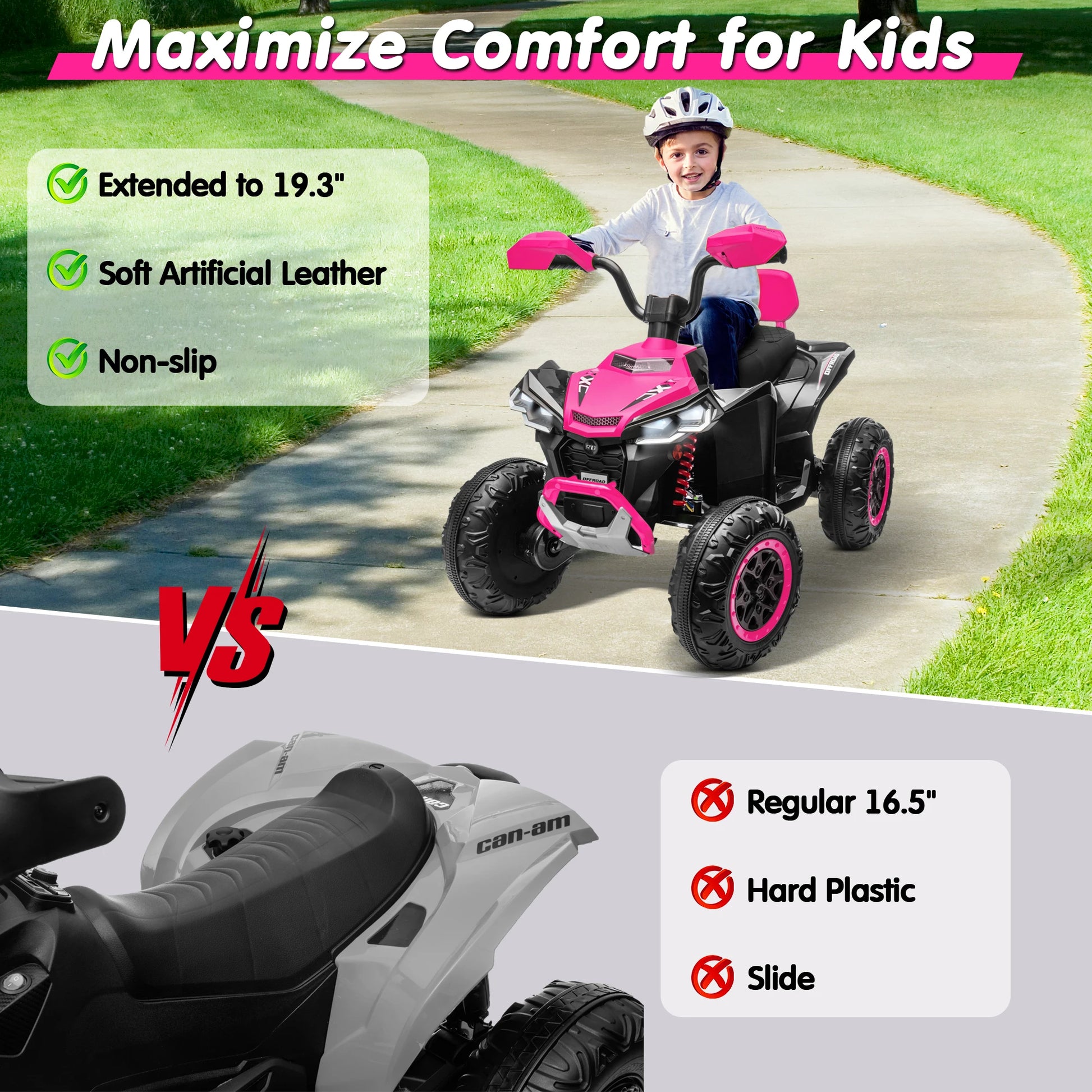 JOYRACER Kids ATV 4 Wheeler 24V Ride On Dual Seater