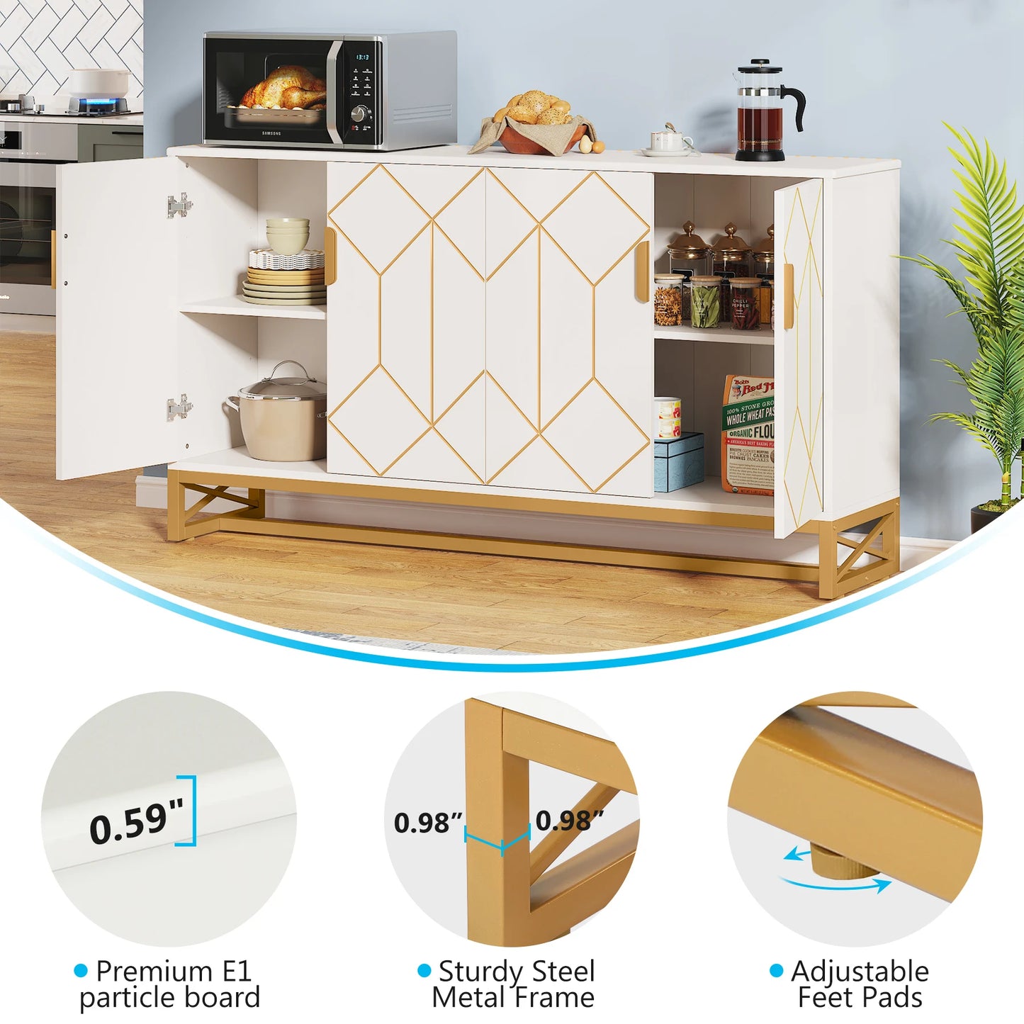 Tribesigns Dining Room Buffet Cabinet With Storage Unit