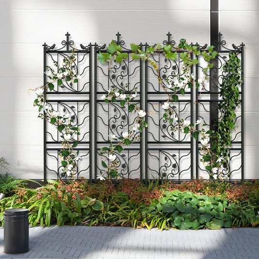 Feature Iron Garden Trellis Fence Panel Outdoor Yard Decor