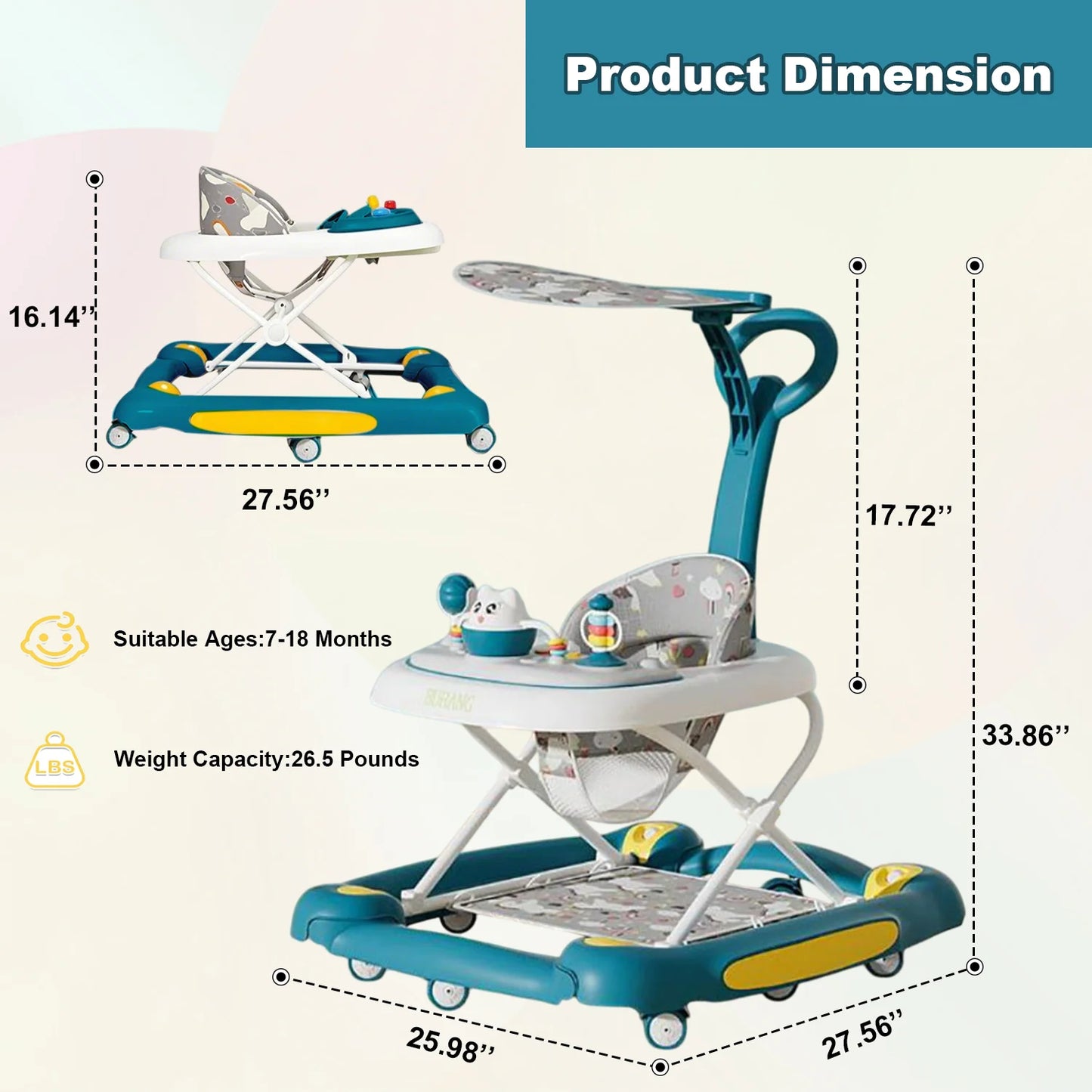 Guangdong CN Baby Walker 6 In 1 With Music Lights Toy Rack