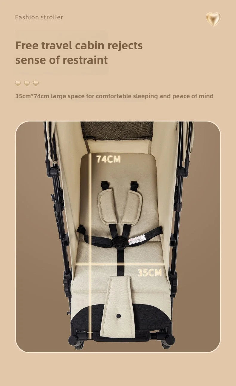 Portable Baby Stroller Lightweight Travel Four-Wheel Design Easy To Store Can Sit Or Lie Down