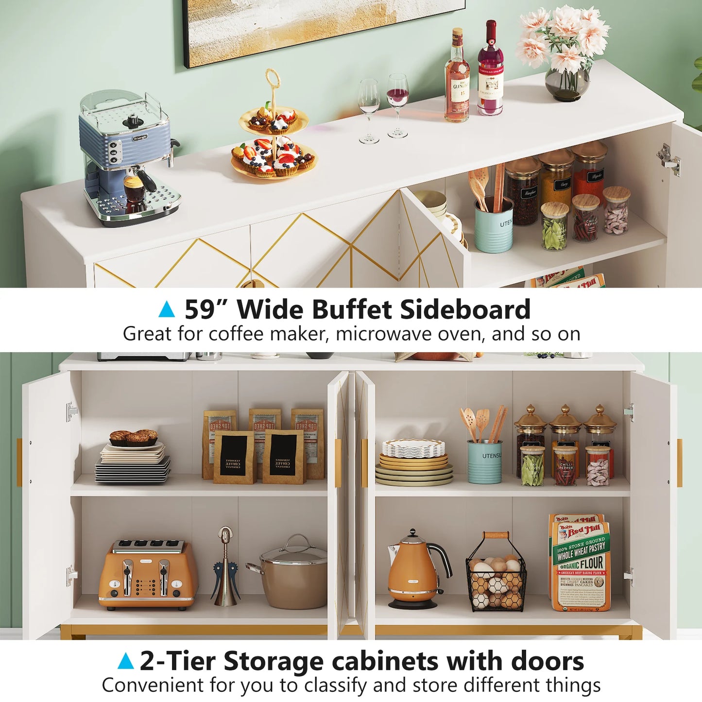 Tribesigns Dining Room Buffet Cabinet With Storage Unit