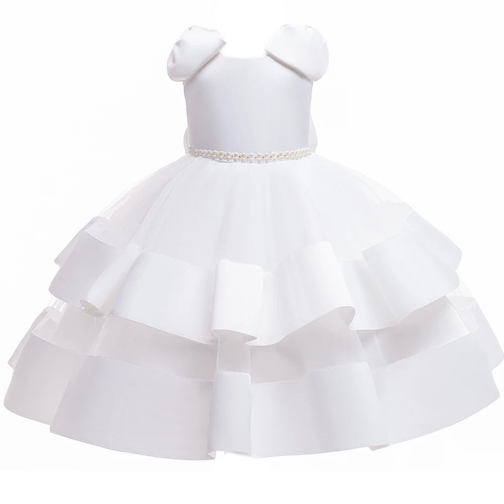 PLBBFZ Elegant Bow Girls Dress For Bridesmaids Party Christmas