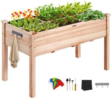 XMSJHign-concerned Wooden Raised Garden Bed Planter Box